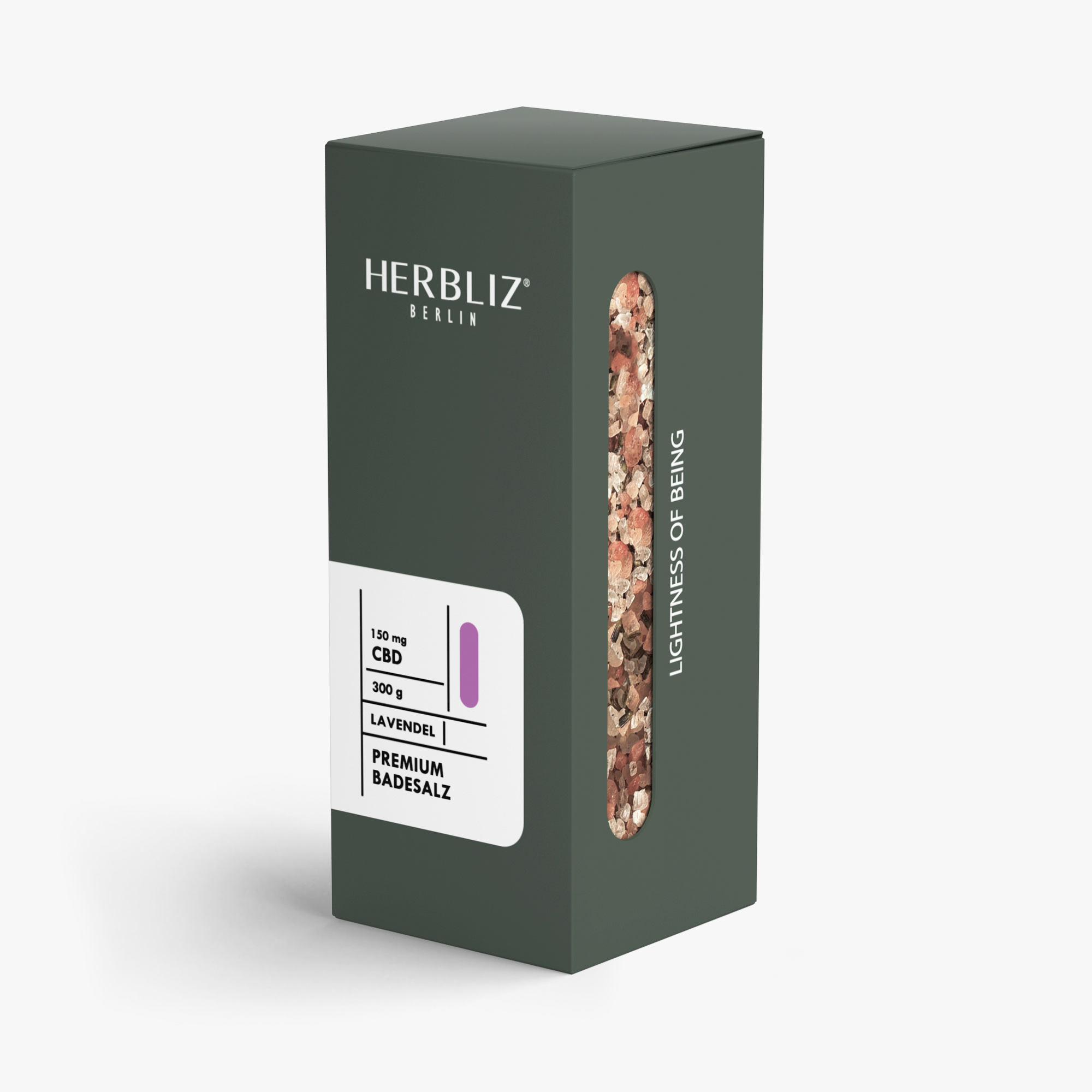 HERBLIZ CBD Badesalz - 4 Sorten - 150 mg - 	Lavendel